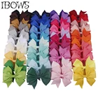 10 шт.лот, 3 дюйма, однотонные бантики для волос, 40 цветов, лента для волос, милые заколки для волос для девочек, аксессуары для волос DIY, оптовая продажа