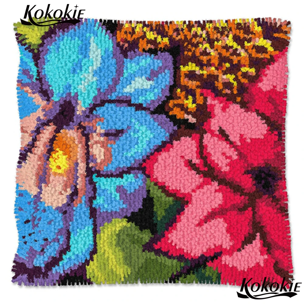 

3d latch hook rug kits flowers embroidery yarn handicraft carpet Crocheting Rug Yarn Patchwork Pillowcase cross stitch sets sale