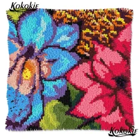 3d latch hook rug kits flowers embroidery yarn handicraft carpet Crocheting Rug Yarn Patchwork Pillowcase cross stitch sets sale