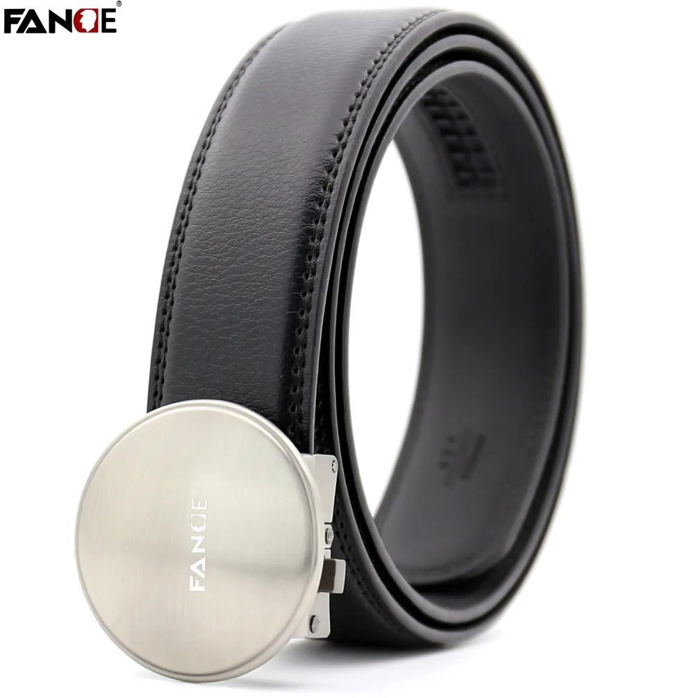 

FANGE men belt leather belt men split leather high quality male Fashion jeans chain stretch solid luxury brand black FG3520