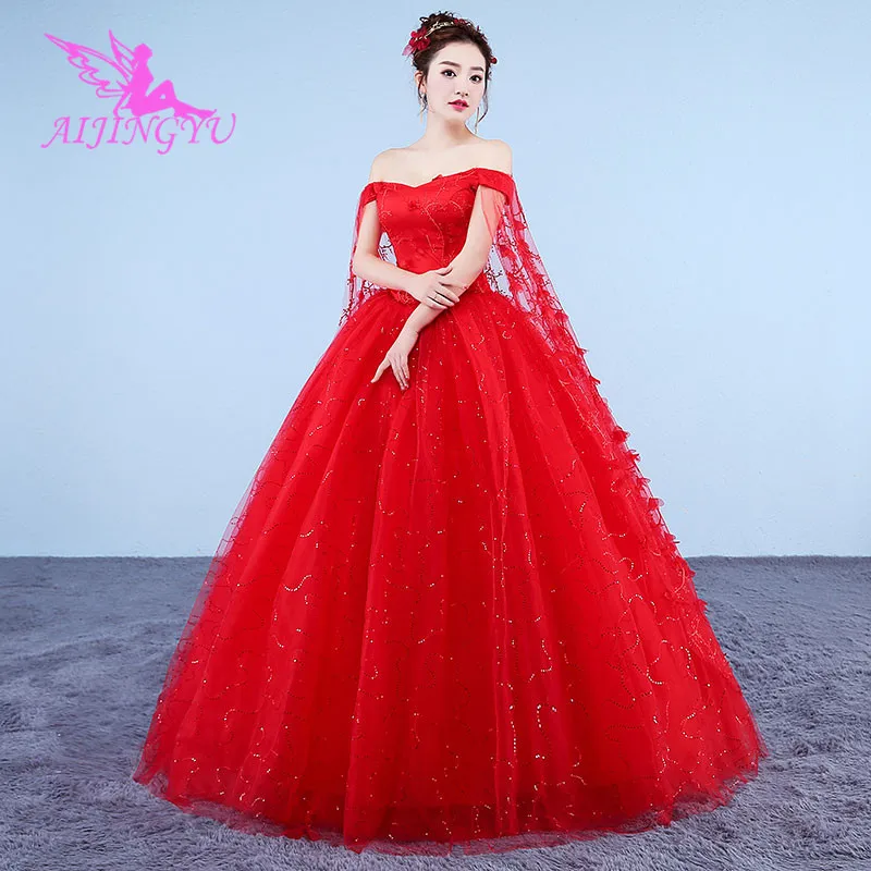 

AIJINGYU 2021 girl Customized new hot selling cheap ball gown lace up back formal bride dresses wedding dress WK406