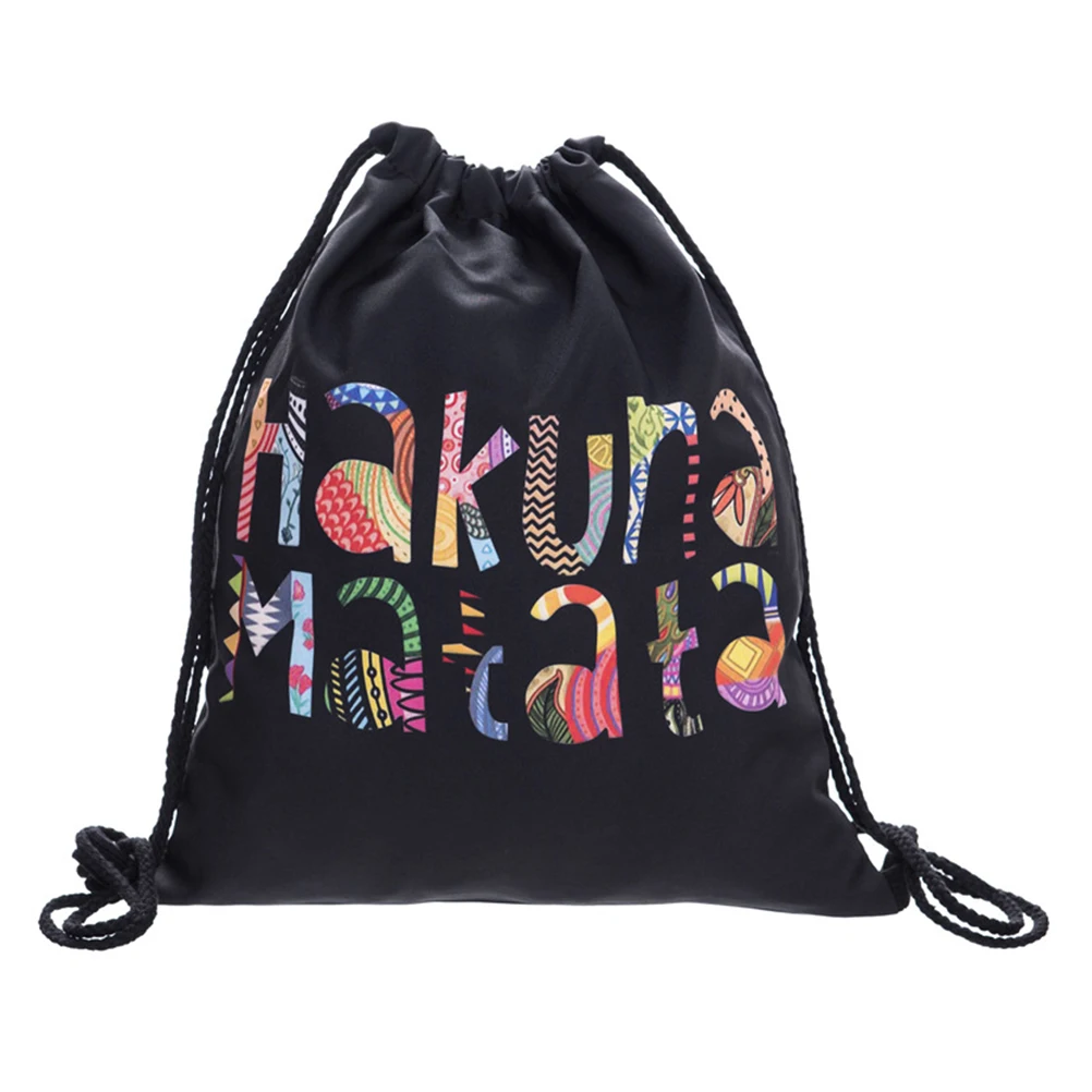 Drawstring Рюкзак Для женщин геометрический 3D Печать Путешествия Softback сумка кисет