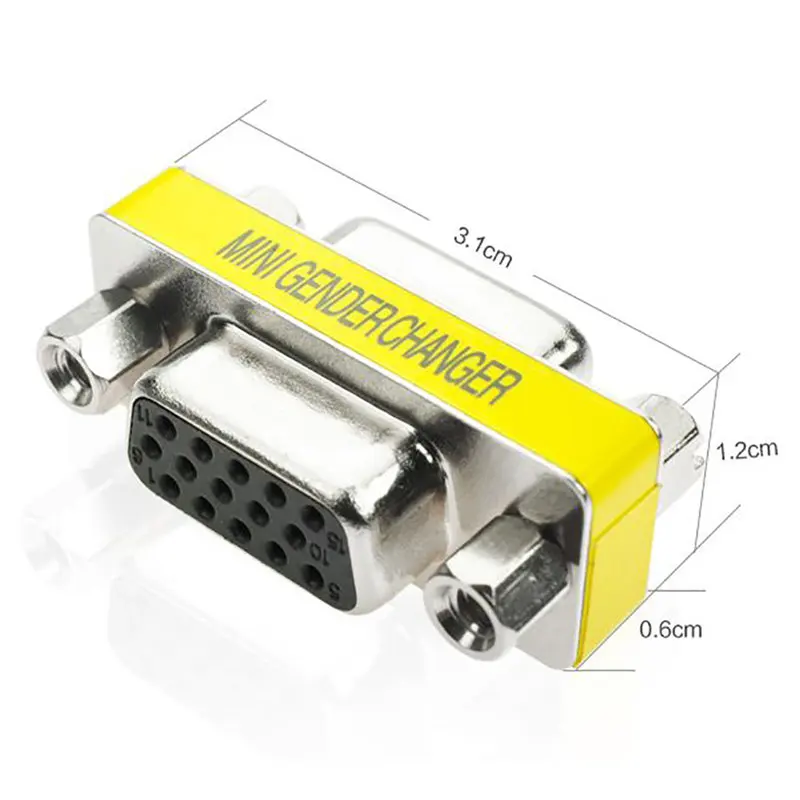 Переходник для разъема VGA / SVGA 15pin Женский и женский кабель соединитель