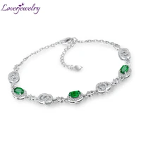 loverjewelry lady emerald bracelets natural diamonds emerald bracelet bangle solid 14k white gold bracelet for women anniversary