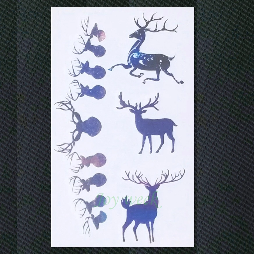 

Waterproof Temporary Tattoo Sticker 10*6cm small deer tattoo elk wapiti moose tatto stickers flash tatoo fake tattoos Body Art