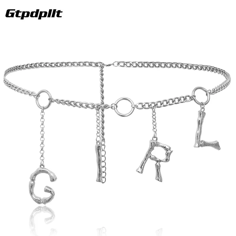 Silver Girl Новые модные женские туфли Blet сплав металла письмо Ceinture Femme Леди Девушка золотые ремни для pasek damski серебро средства ухода за кожей цепи - Цвет: Silver Girl