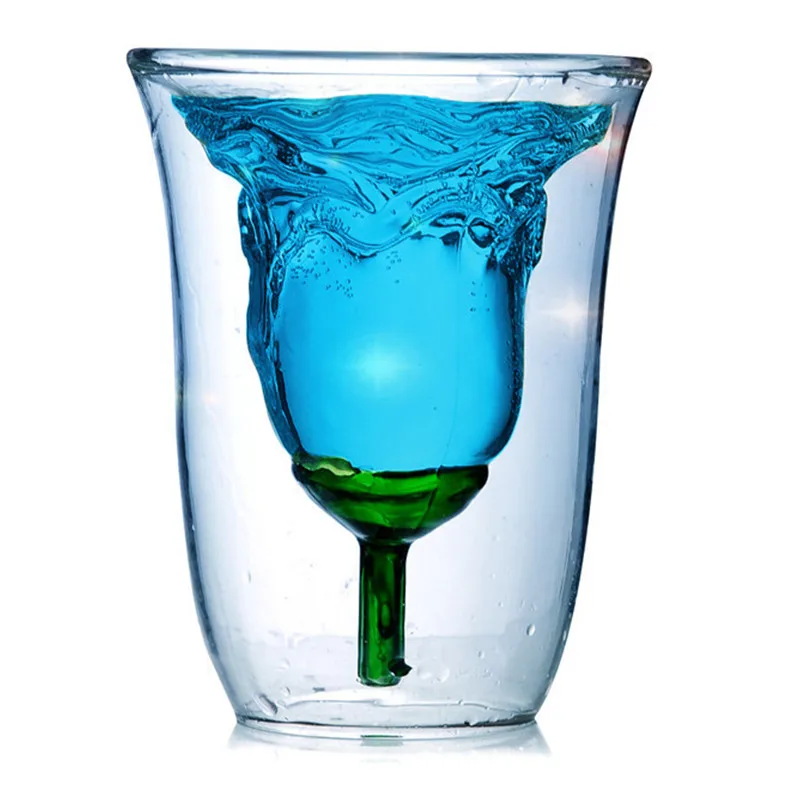 Бумажная коробка посылка 180 мл Роза с двойными стенками Стеклянная чашка/Роза