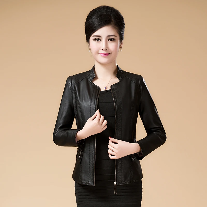 Новинка 2018 Брендовая женская короткая потертая куртка из искусственной кожи