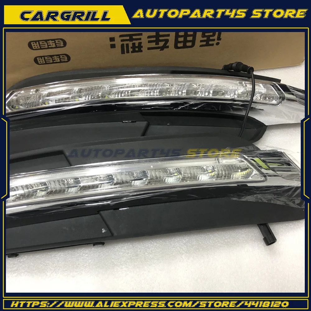 

2PCS White LED Daytime Running Light DRL Front Lamps for Audi A6 A6L 2012-2015