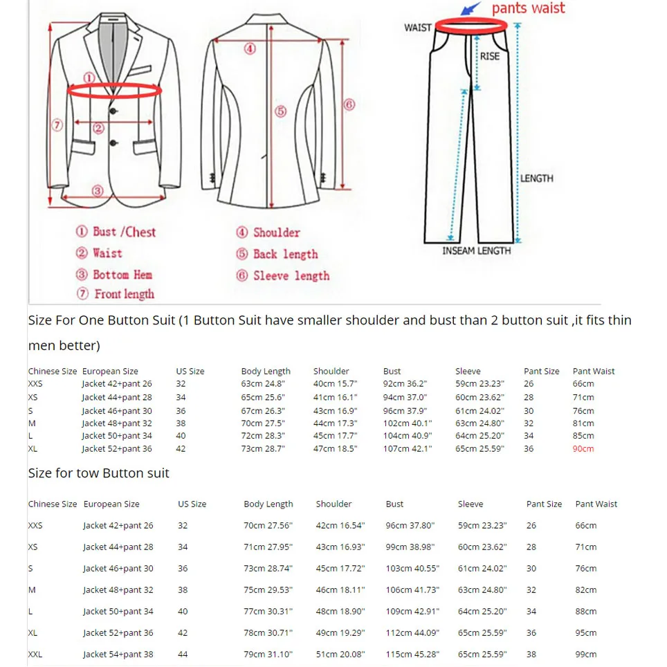 Комплект из 2 предметов (пиджак + брюки) однобортный смокинг свадебные костюмы