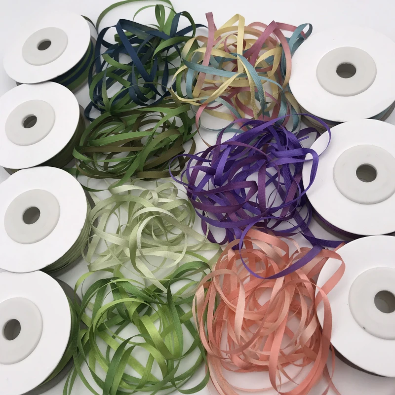 Новинка плетеные двухсторонние шелковые ленты 4 мм разных цветов из 100% чистого