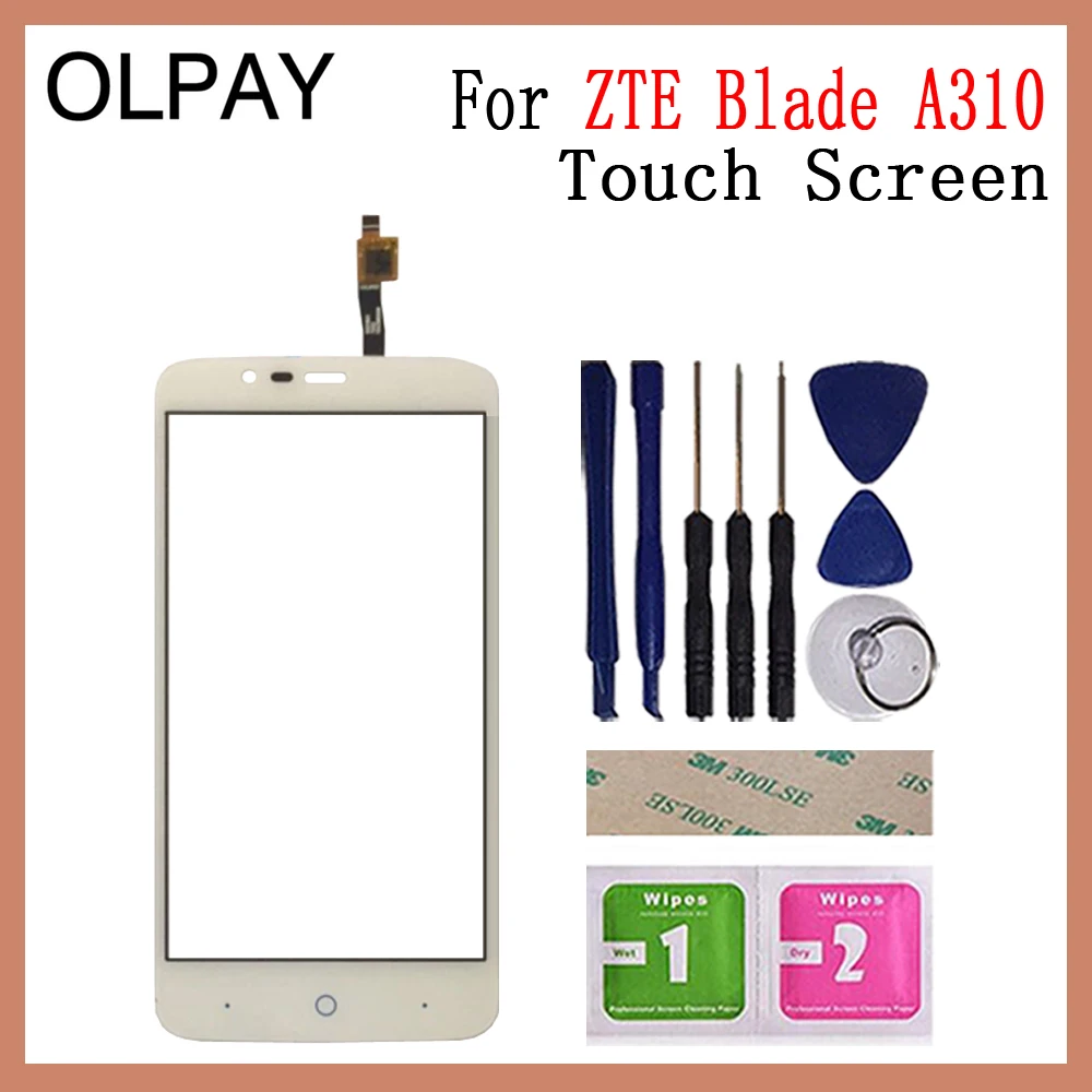 

5.0'' Mobile Phone For ZTE Blade A310 Touch Screen Glass Digitizer Panel Lens Sensor Tools Free Adhesive + Wipes