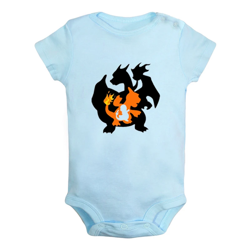 JaBaby024BLD Мультфильм Charmander Charmeleon Charizard Покемон дизайн для новорожденных мальчиков и девочек униформа-комбинезон с принтом для младенцев - Цвет: JaBaby024BLD