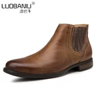 Мужские ботинки челси из натуральной кожи, с острым носком