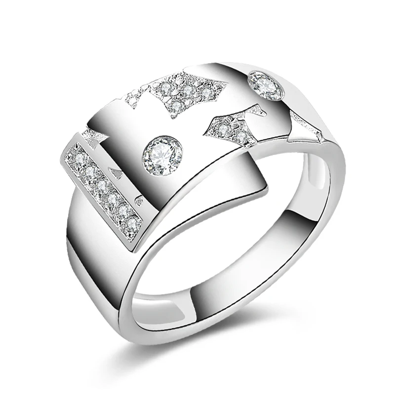 Женское серебряное асимметричное кольцо с цирконом|love ring|women silver ringsring ring |