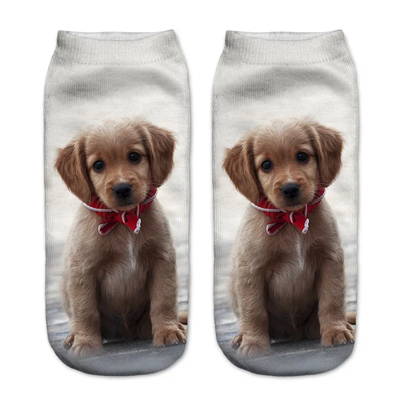 Hot Sale 3D Digital Printed Chow Dog Women Socks Unisex Fashion Cute Short Sock Low Anklet Print | Женская одежда