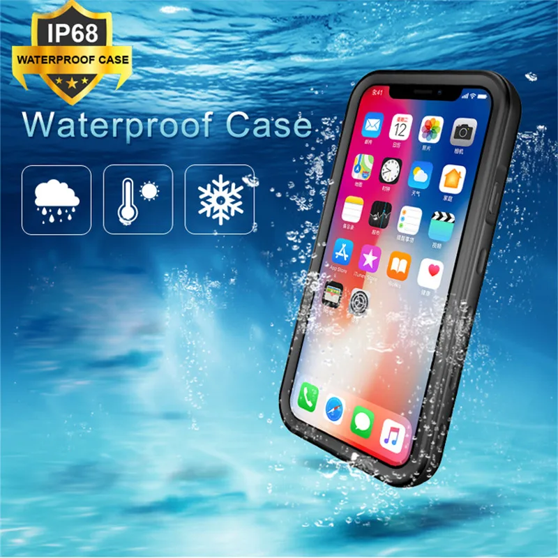 Фото Прозрачная задняя крышка IP68 Водонепроницаемый чехол для IPhone X XS Max XR Дайвинг Прозрачная задняя крышка IP68 Водонепроницаемый чехол для IPhone X XS Max XR Дайвинг