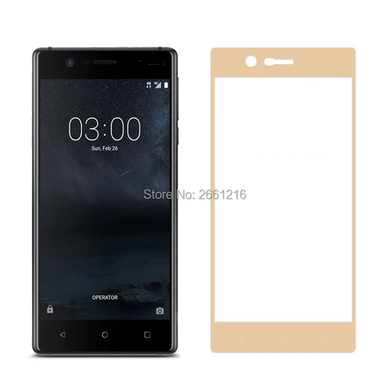 Для Nokia 3 Новинка полное покрытие закаленное стекло 9H 2.5D Премиум Защитная пленка