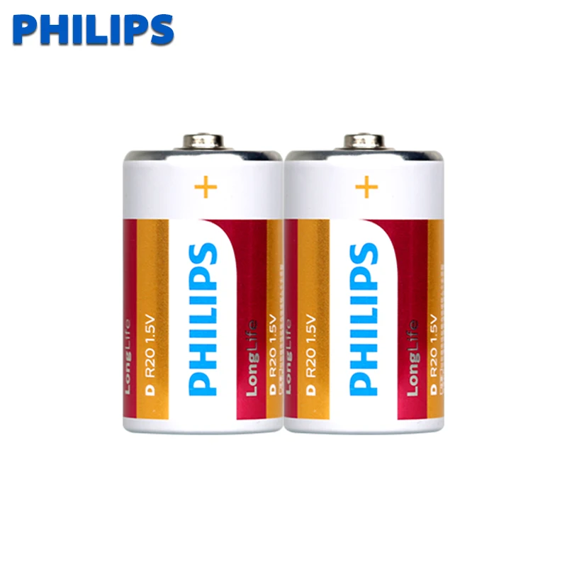 2 шт. philips D UM1 R20P 1 5 V цинковые Углеродные батареи однократное использование для