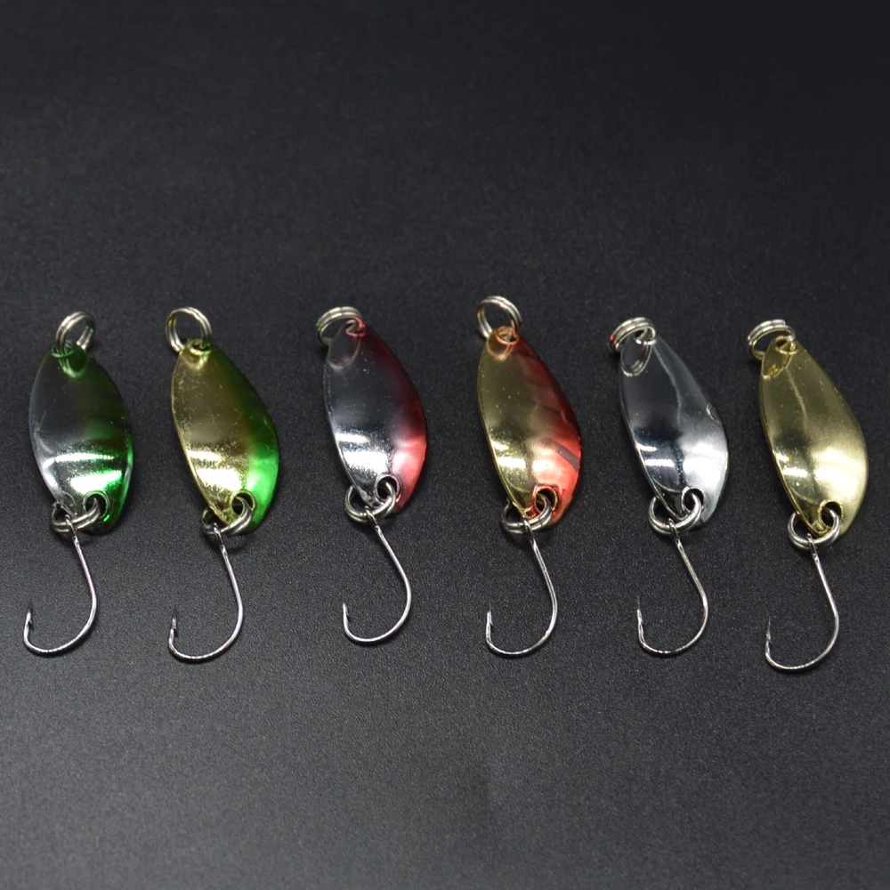 

WLDSLURE 6pcs/lot 2.5g mixed colors trout lures hook fishing spoon lure jig metal hard bait swim bait
