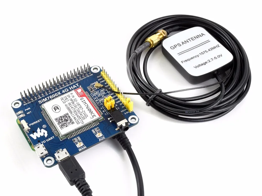Шляпа Raspberry Pi LTE CAT4 4G на базе SIM7600E H для ЮгоВосточной Азии Западной Европы
