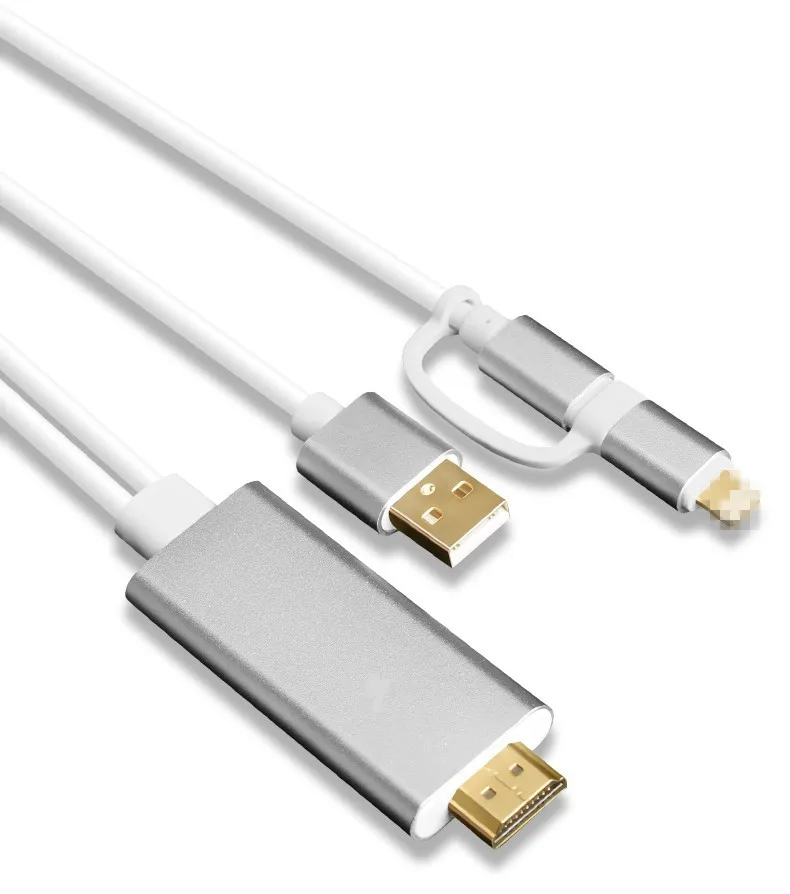 2 в 1 м HDMI адаптер кабель HDTV USB для iPhone 5 5S 6 6S Plus Android LG Samsung HTC xiaomi | Электроника