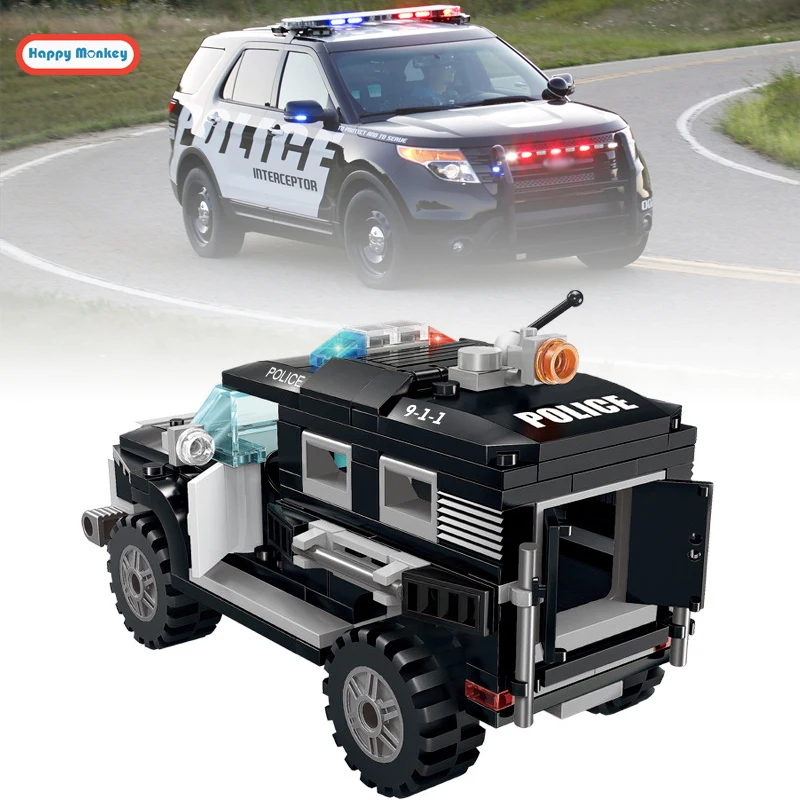 Fiery legoings Новая городская полиция SWAT SUV модели совместимы с большинством детских
