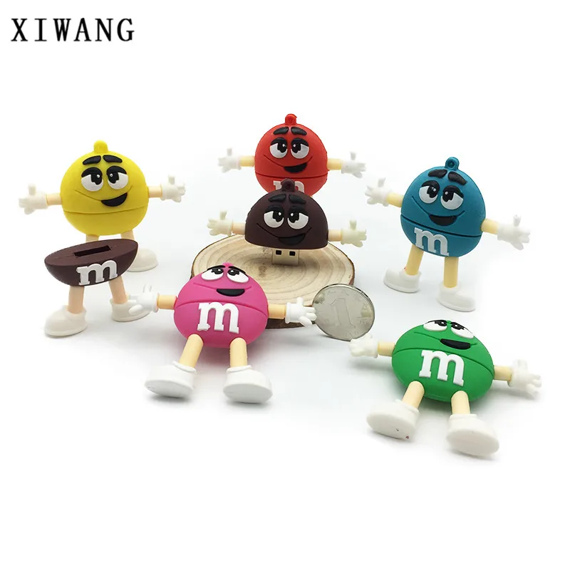 USB флеш-накопитель 128 Гб мультфильм M& M Chocolate Bean usb 2,0 4 ГБ 8 ГБ Флешка 16 Гб Флешка 32 Гб 64 Гб usb карта памяти