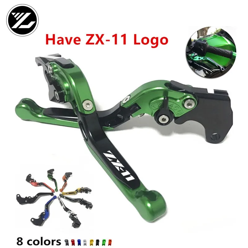

(ZX-11)logo For kawasaki ZX-11 ZX1100 1990-2001 ZRX1100/1200 1999-2007 CNC Motorcycle Accessories Adjustable Brake Clutch Levers