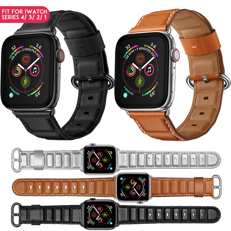 Оригинальный ремешок Laforuta из натуральной кожи для Apple Watch Series 1 2 3 4 часов браслет 44