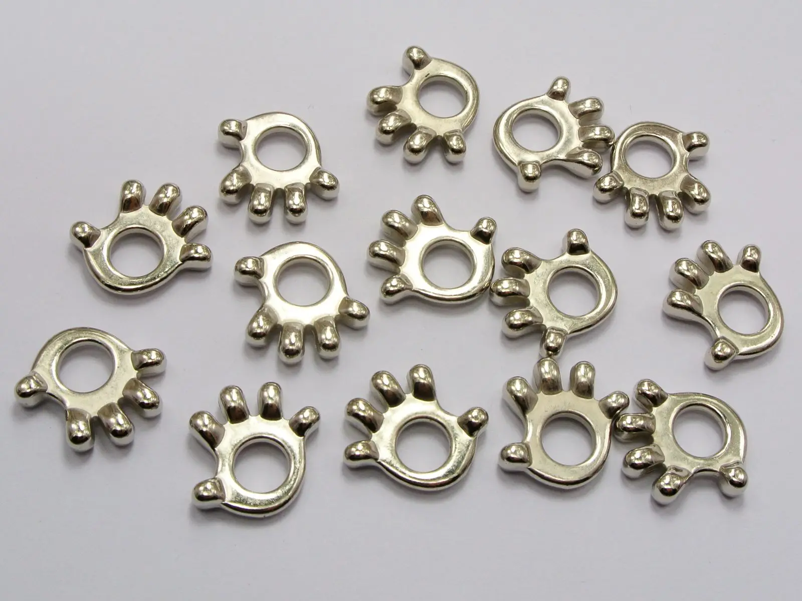 

50 Silver-plate color Tone Metallic Acrylic Hand Charm Pendants 20X18mm