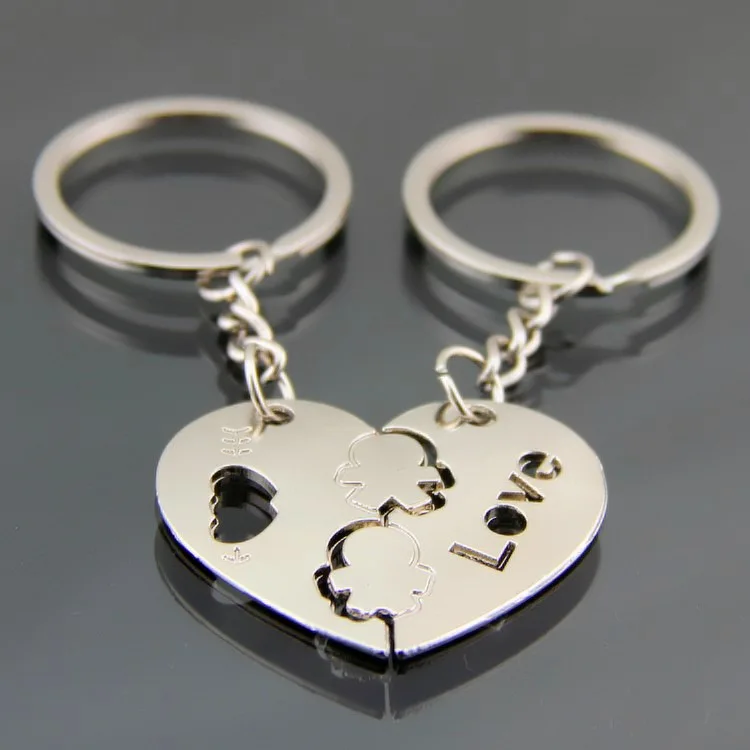 Брелок для влюбленных в сердце милый брелок ключей женщин и мужчин с кольцом Chaveiro