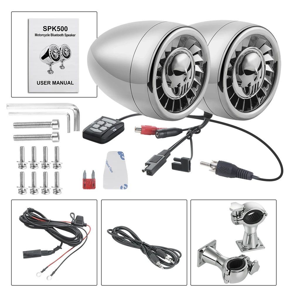5&quotMotorcycle Bluetooth Speakers 600W Class AB Amp Bicycle Motor BT Audio System For Motorcycle ATV UTV | Автомобили и