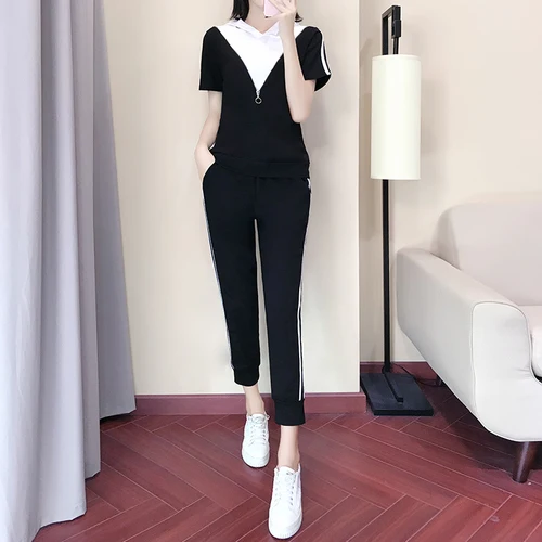 Женский комплект 2 шт. для отдыха Повседневный костюм ансамбль Femme Deux Pieces Conjunto