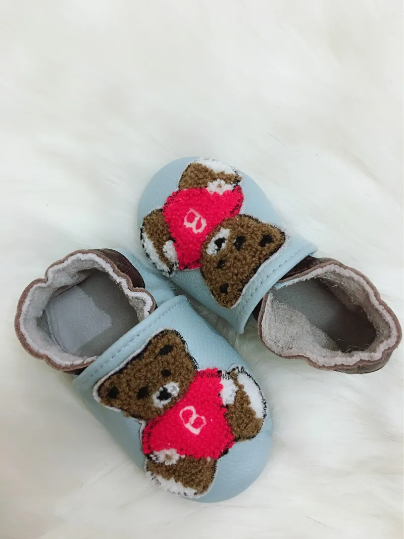 

Skid-Proof Genuine Leather baby moccasins Newborn baby girls boys cute dog pattern shoes Infant soft sole Shoes wholesale
