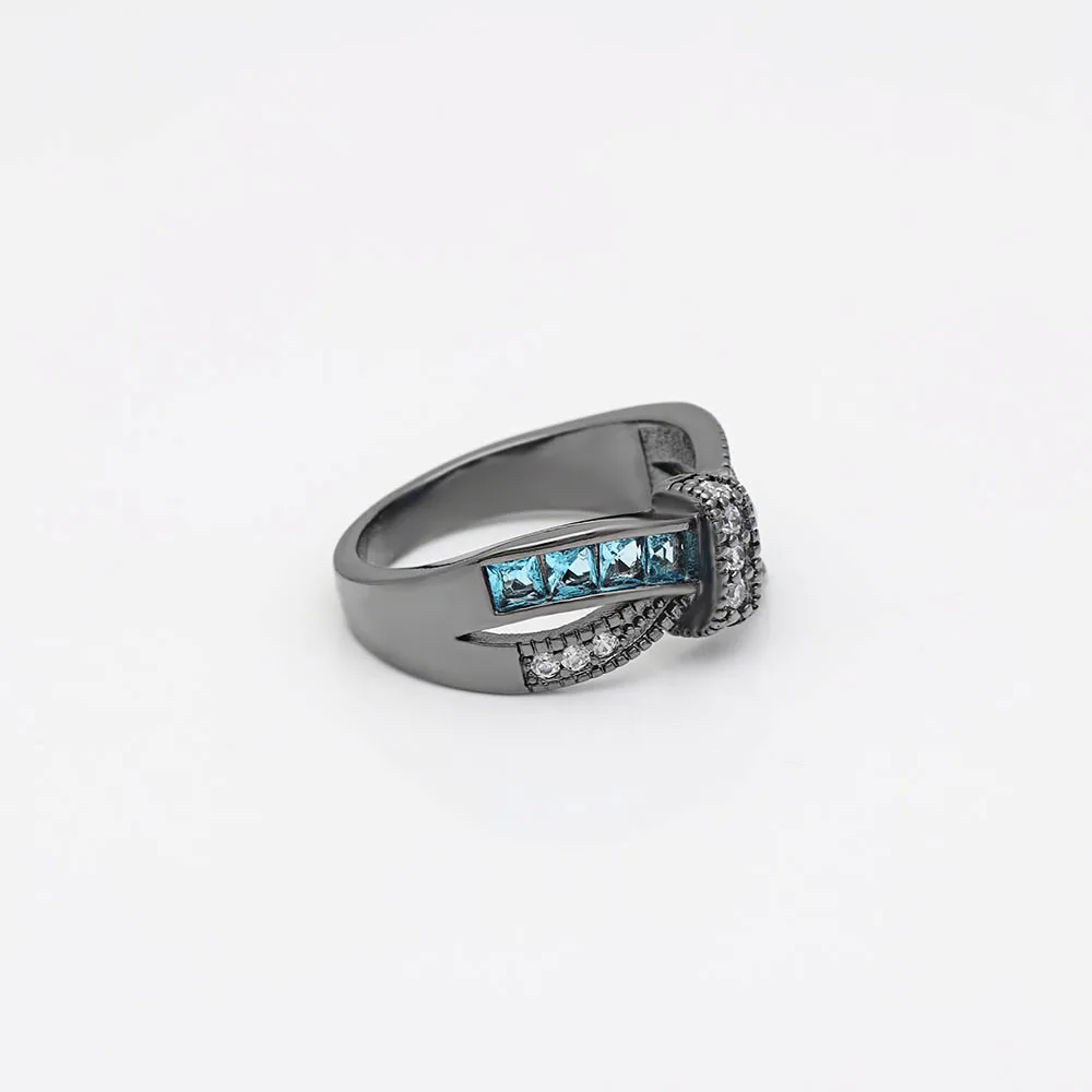 Purple Cross Ring Fashion White Black Gold Filled Jewelry Vintage Blue Red Green Wedding Rings For Women Birthday Stone Gifts | Украшения и