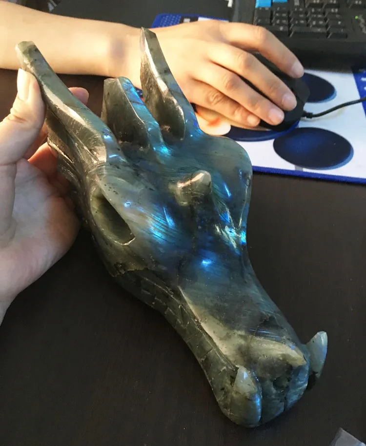 

natural Labradorite skull for home decoration