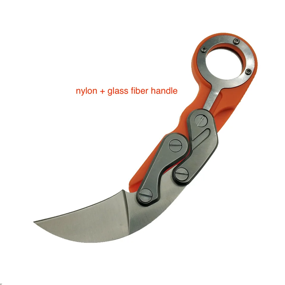 plastic orange Swayboo механический коготь нож Karambit CS GO выживания кольцо нож карманный тактический инструмент мини EDC Мульти нож - Цвет: plastic orange
