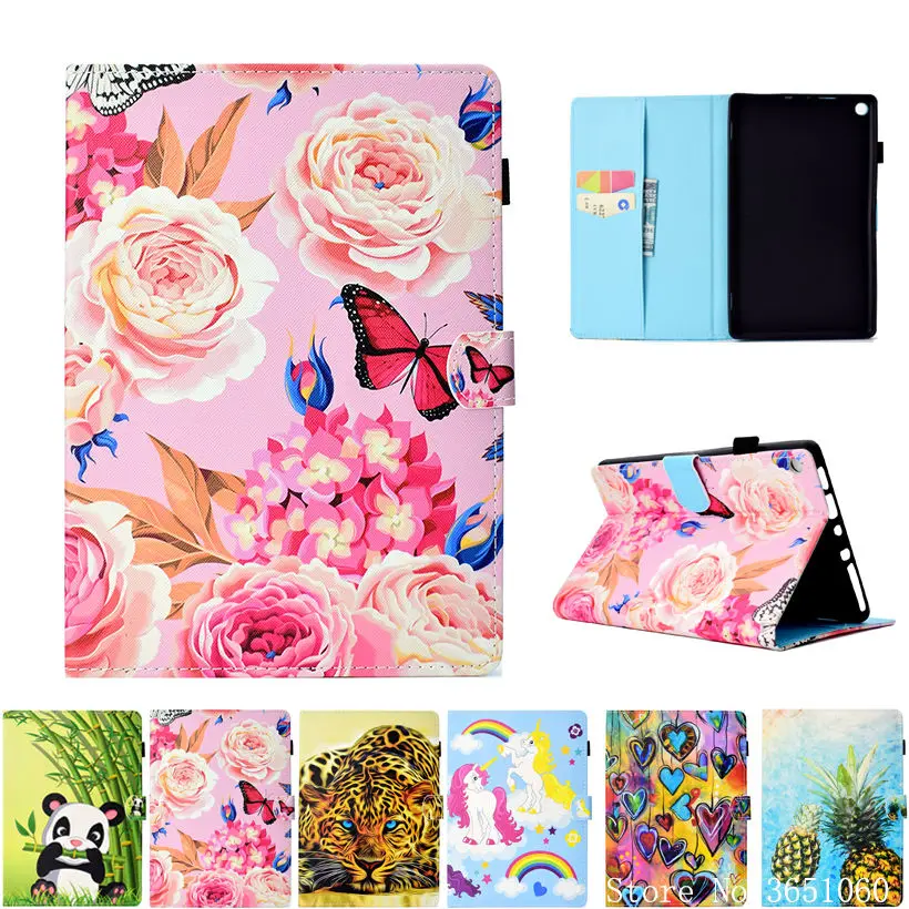 Flower butterfly Case For Amazon Kindle Fire HD 8 2017 7th Generation Funda Cover kindle HD8 2016 6th Stand Capa Shell |