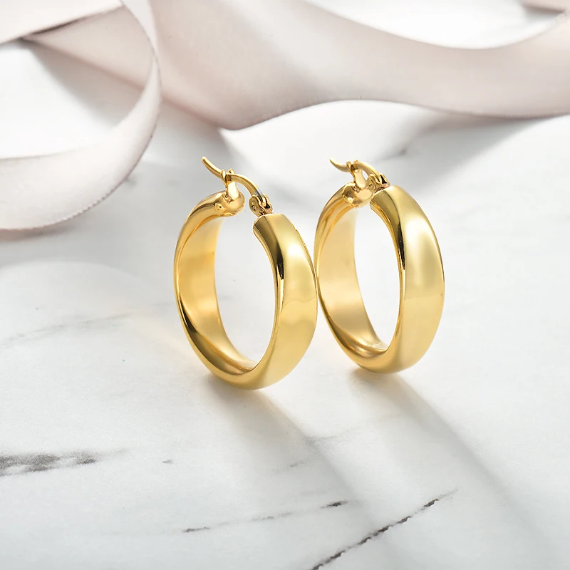 Baoyan Модные женские серьги 2019 золото Нержавеющая сталь Jewelry Оксхорн клип на Oorbellen