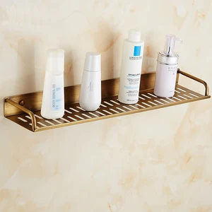 Vidric 4050 см, античная медь, одноуровневая полка для ванной комнаты, Полка для кухни, латунь, Ретро стиль, квадратная настенная полка для хранения