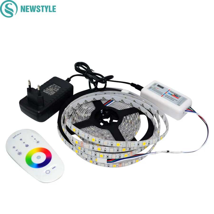 Лидер продаж 60LED/M DC12V светодиодные полосы 5050 RGB RGBW водонепроницаемый ленты + RF