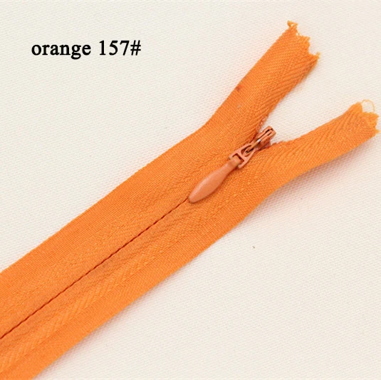 157 orange 10 шт. 28 см; большие размеры 35-40 см, 45 см 50 см 55 60 см в длину 3# невидимые молнии нейлон катушки молнии набор «сделай сам» для пошива одежды аксессуары для одежды - Цвет: 157 orange