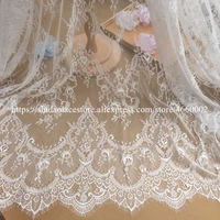 150cm wide 100 nylon voile embroidered white black eyelash fabric lace fabric sewing applique wedding party decoration