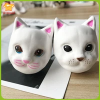 cute cat aromatherapy silicone mould gypsum soap cute cat flower molds