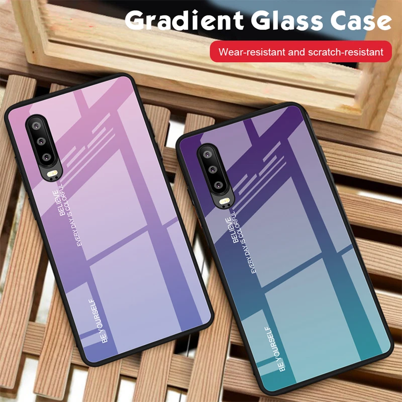 Модный чехол из закаленного стекла для телефона Huawei Y7 Pro Y9 2019 Y5 Y6 Prime 2018