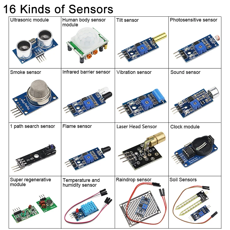 16 шт./лот Raspberry Pi 3 сенсор модуль комплект для 3B + &quotсделай сам&quot наращивания