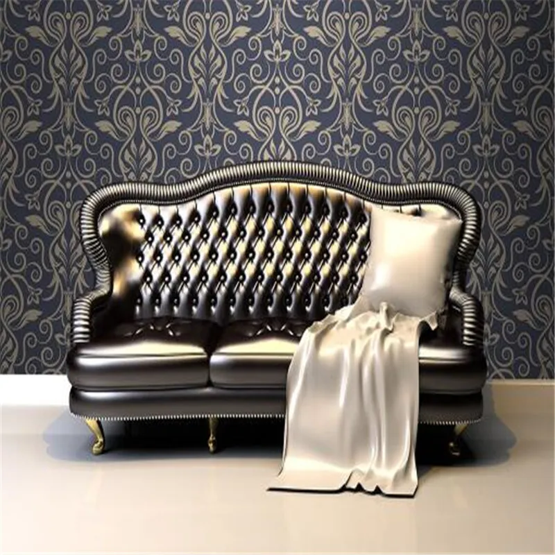 

European Styles Wallpapers Non-woven Mural Wall Paper Rolls 2 Colors Wallpapers For Living Room Luxury Stickers Photo Wallpapers