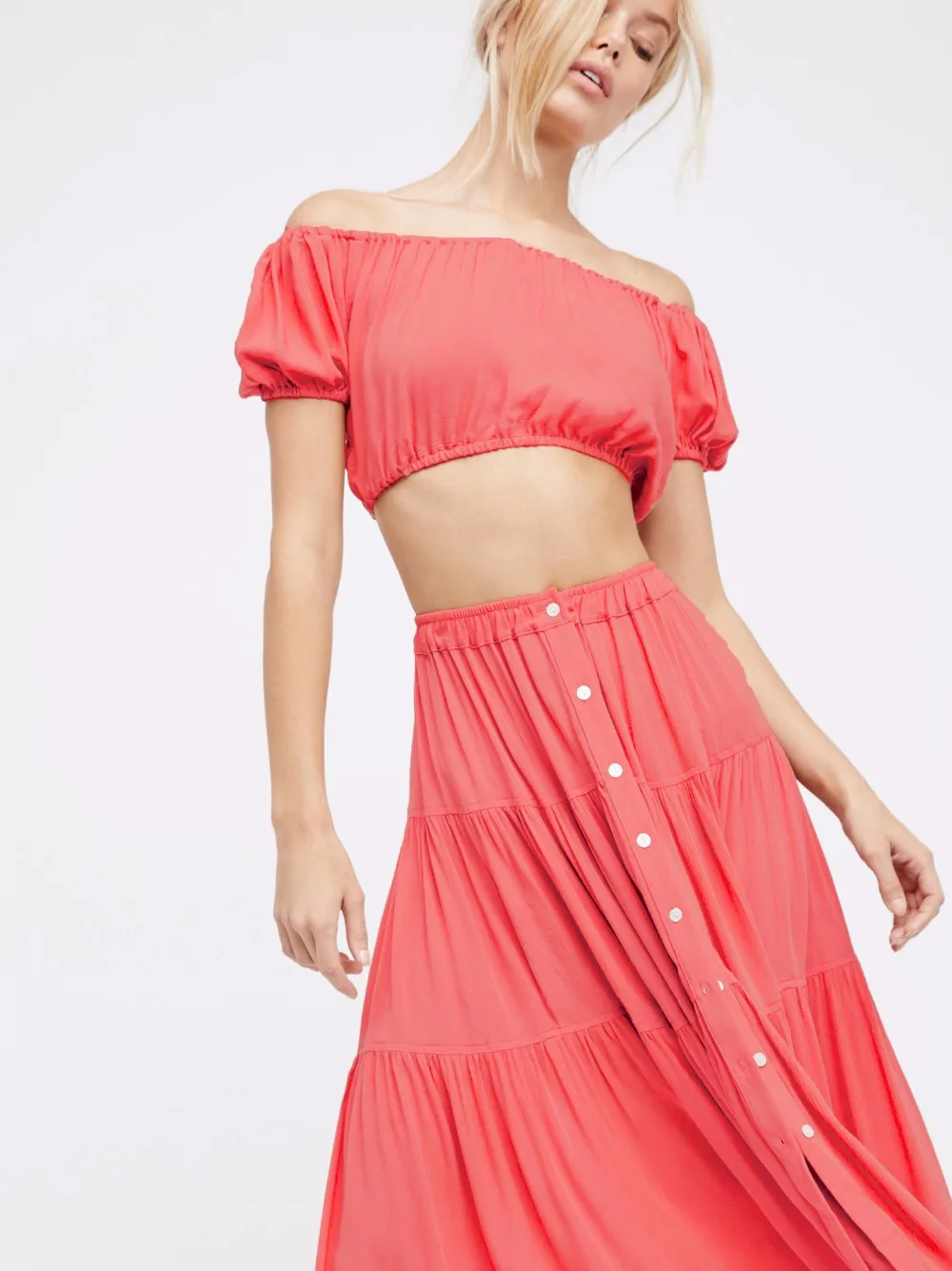 2017 мода новый сладкий Слово плеча высокая талия два комплекта одежды перевозка