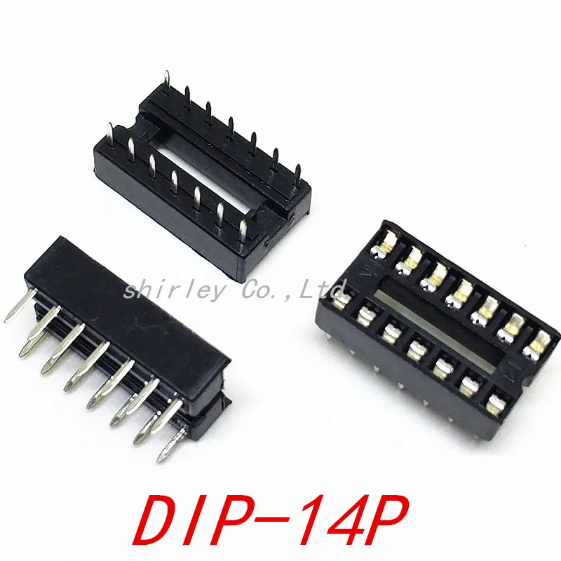 

Бесплатная доставка 34 шт. IC Seat DIP 14Pin DIP ИС адаптер припоя Тип гнезда dip-14p